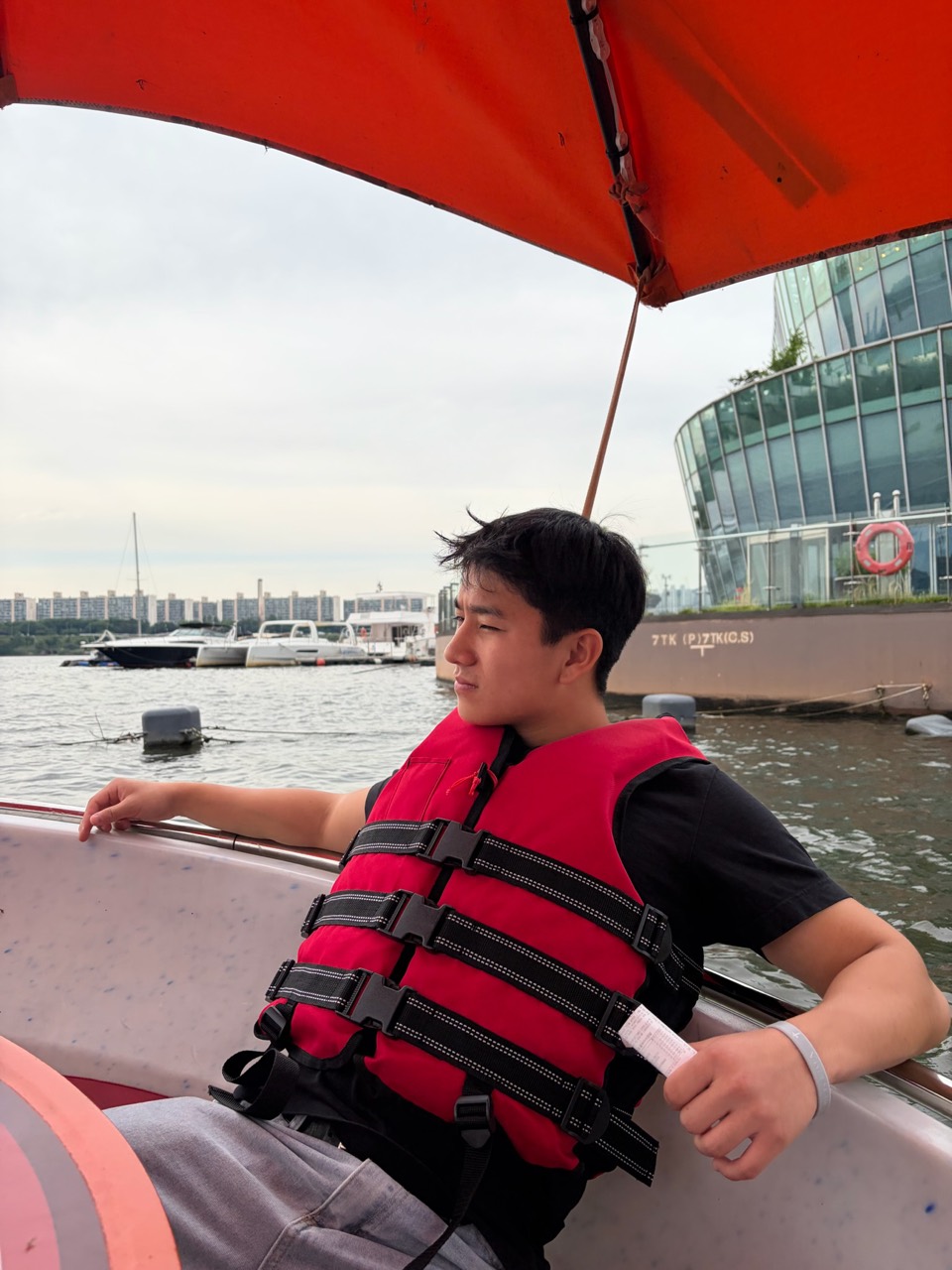 Vince relaxing on a boat